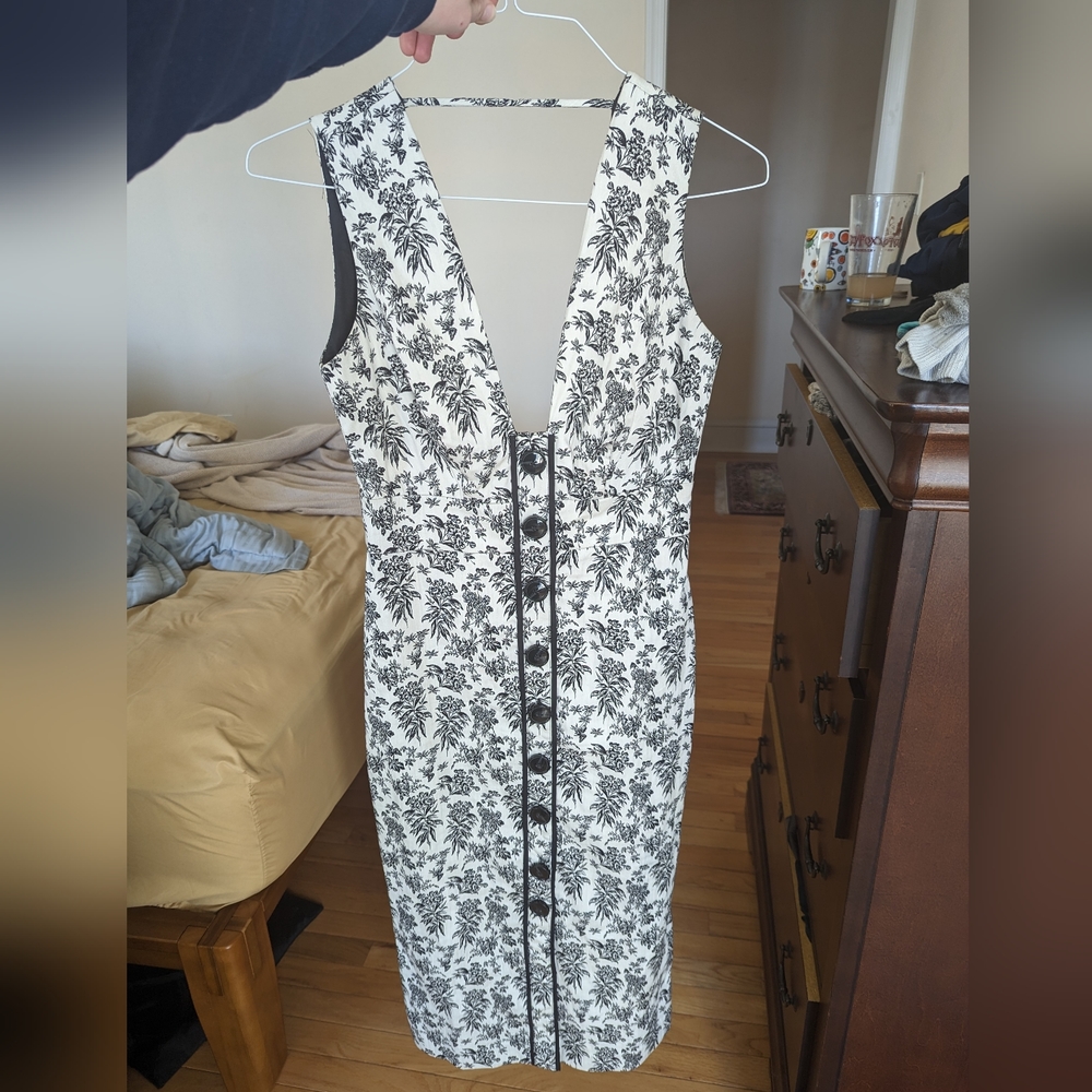 White and black dress